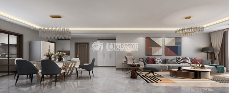 保利茉莉公館-130平-現(xiàn)代風格-客廳整體.jpg